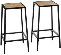 5five Simple Smart Set 2 scaune de bar 5Five Aliaj din otel, negre, 32x32x71 cm (JJ-193569)