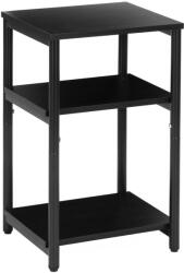 Sersimo Noptiera cu 3 rafturi din PAL si metal, 35x31x59 cm, neagra (HF-0063)