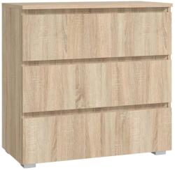 Sersimo Comoda cu 3 sertare NEO 80, 80x40x80 cm, stejar mat, design modern (M1-NEO_80_KOMODA_DAB_SONOMA_2/2) Comoda