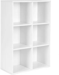 VASAGLE Biblioteca VASAGLE cu 6 compartimente, raft tip cub, alb, 66x30x98 cm (EZ-LBC203D) Biblioteca
