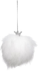 Fééric Lights & Christmas Glob decorativ pufos alb pentru brad si decor festiv, 8 cm (JJ-170186)