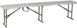 Sersimo Banca pliabila pentru catering si evenimente, 183 cm, HDPE si otel, alba (ZUM-4758)