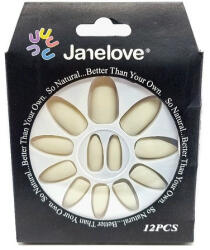 Janelove Set 12 Unghii False cu aspect mat, Janelove, Matte, Natur (VES1994)