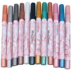 Miss Demi Set 12 creioane ochi waterproof, Miss Demi, Je T'aime (VES0631)