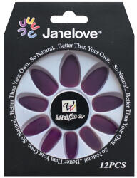 Janelove Set 12 Unghii False cu aspect mat, Janelove, Matte, Mov (VES1999)