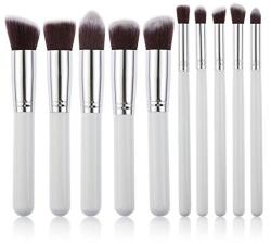  Set 10 pensule machiaj kabuki white + husa depozitare (CS1624)