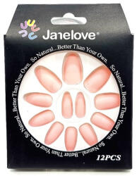 Janelove Set 12 Unghii False cu aspect mat, Janelove, Matte, Nude (VES1990)