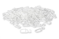Wooline Fehér műanyag 3, 8 cm akasztó függönykarikákhoz, 100 db-os kiszerelés - műanyag