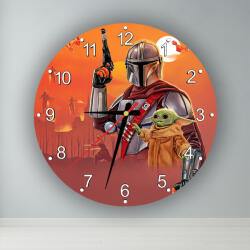  Mandalorian és Grogu kör alakú falióra