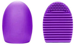 Makeup Brush Egg - Accesoriu din silicon pentru curatarea pensulelor de machiaj, Culoarea Mov (TS1121)
