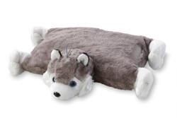 Wooline Husky plüss kispárna, közepes méret - 34 x 25 cm + 12 cm fej + 4 cm farok