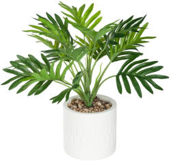 Atmosphera Créateur d'intérieur Planta artificiala palmier decorativ cu ghiveci din beton alb, 30 cm (JJ-160014)