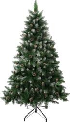 MagicHome Brad artificial de Craciun 150 cm, cu varfuri ninse si conuri (2174013)