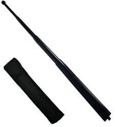  Baston telescopic din otel, 77 cm, 4 sectiuni, negru, husa