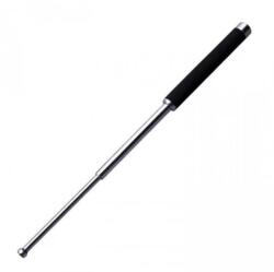  Baston telescopic din otel, argintiu, 64 cm, 3 sectiuni, husa, cutie, maner burete