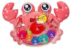  Jucarie interactiva pentru copii, Model crab, Plastic, cu lumini, 2 ani+, roz
