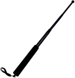  Baston telescopic metalic, 4 segmente, 64 cm, maner burete, full negru