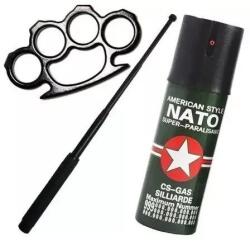  Pachet autoaparare baston telescopic, rozeta box, spray piper