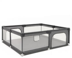 Sersimo Tarc de joaca pliabil pentru copii, intrare cu fermoar, 180x150x66 cm, gri (HA-7528)