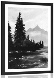 Dovido Poszter paszportuval művészi táj fekete fehérben - 40x60 no frame