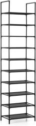 Sersimo Raft pentru pantofi cu 10 polite, structura metalica, 45x28x178 cm, negru (HA-7550) Pantofar