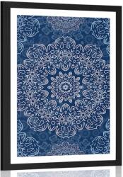 Dovido Poszter paszportuval kék Mandala absztrakt mintával - 40x60 silver