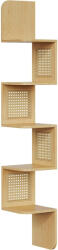 VASAGLE Raft de colt suspendat VASAGLE cu 5 polite, stil boho, bej, 20x20x126 cm (EZ-LLS582Y57) Biblioteca