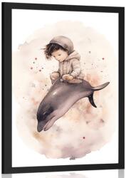 Dovido Poszter álmodozó fiúval és delfinnel. - 40x60 no frame