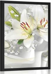 Dovido Poszter fehér liliom fehér háttéren - 30x45 black