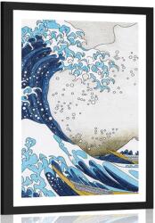 Dovido Poszter paszportuval Reprodukció A nagy hullám Kanagawából - Kacušika Hokusai - 20x30 no frame