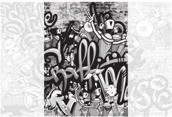 Dovido Tapéta szürke graffiti fal - 196x270