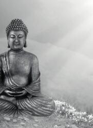 Dovido Fotótapéta egy fekete-fehér Buddha szobor meditáló helyzetben - 196x270