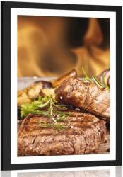 Dovido Poszter paszportuval grillezett marha steak - 40x60 silver