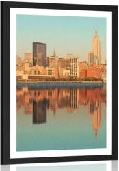 Dovido Poszter paszportuval bájos New York-i tükröződés a vízben - 30x45 black