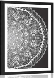 Dovido Poszter paszportuval díszes Mandala csipkével fekete-fehér kivitelben - 30x45 black