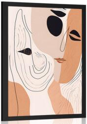 Dovido Poszter absztrakt alakzatok arcokkal. - 30x45 black