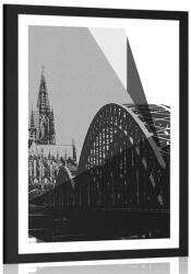 Dovido Poszter paszportuval Köln város illusztrációja fekete fehérben - 40x60 silver