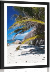 Dovido Poszter paszportuval az Anse Source strand szépsége - 60x90 black