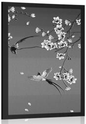 Dovido Poszter fekete fehér madarak az ágon - 60x90 black