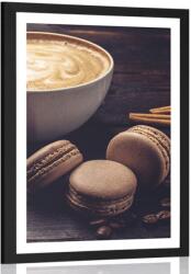 Dovido Poszter paszportuval kávé és csokis macaroons - 40x60 white