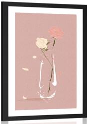 Dovido Poszter paszportuval csodás virágok vázában - 40x60 black