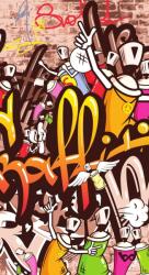 Dovido Öntapadó tapéta vidám graffiti fal - 147x270