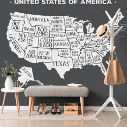 Dovido Öntapadó tapéta az USA oktatási térképe fekete háttéren - 539x363