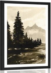 Dovido Poszter paszportuval művészi táj szépia színben - 20x30 black