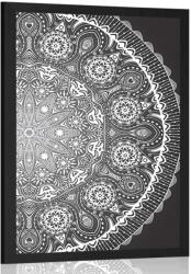 Dovido Poszter díszes Mandala csipkével fekete fehérben - 30x45 silver