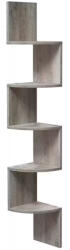 VASAGLE Raft de colt suspendat VASAGLE cu 5 niveluri, design zig-zag, gri (EZ-LBC072M01) Biblioteca