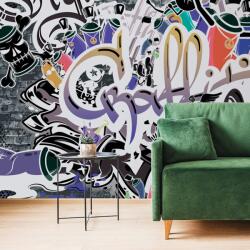 Dovido Tapéta trendi lila graffiti fal - 98x66