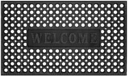 Sersimo Covor de intrare antiderapant din PVC Welcome, 45x75 cm, negru (HA-7537) Pres