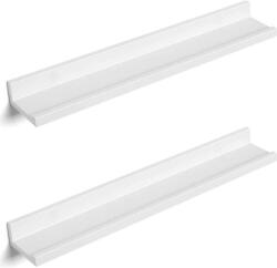 SONGMICS Set 2 rafturi plutitoare de perete SONGMICS, MDF lucios, 60 cm, alb (EZ-LWS60WT) Biblioteca
