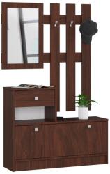 AKORD Set mobilier pentru hol cu pantofar, oglinda, sertar si cuier, maro, 90x25x170 cm (AK-38166899-2/2) Pantofar